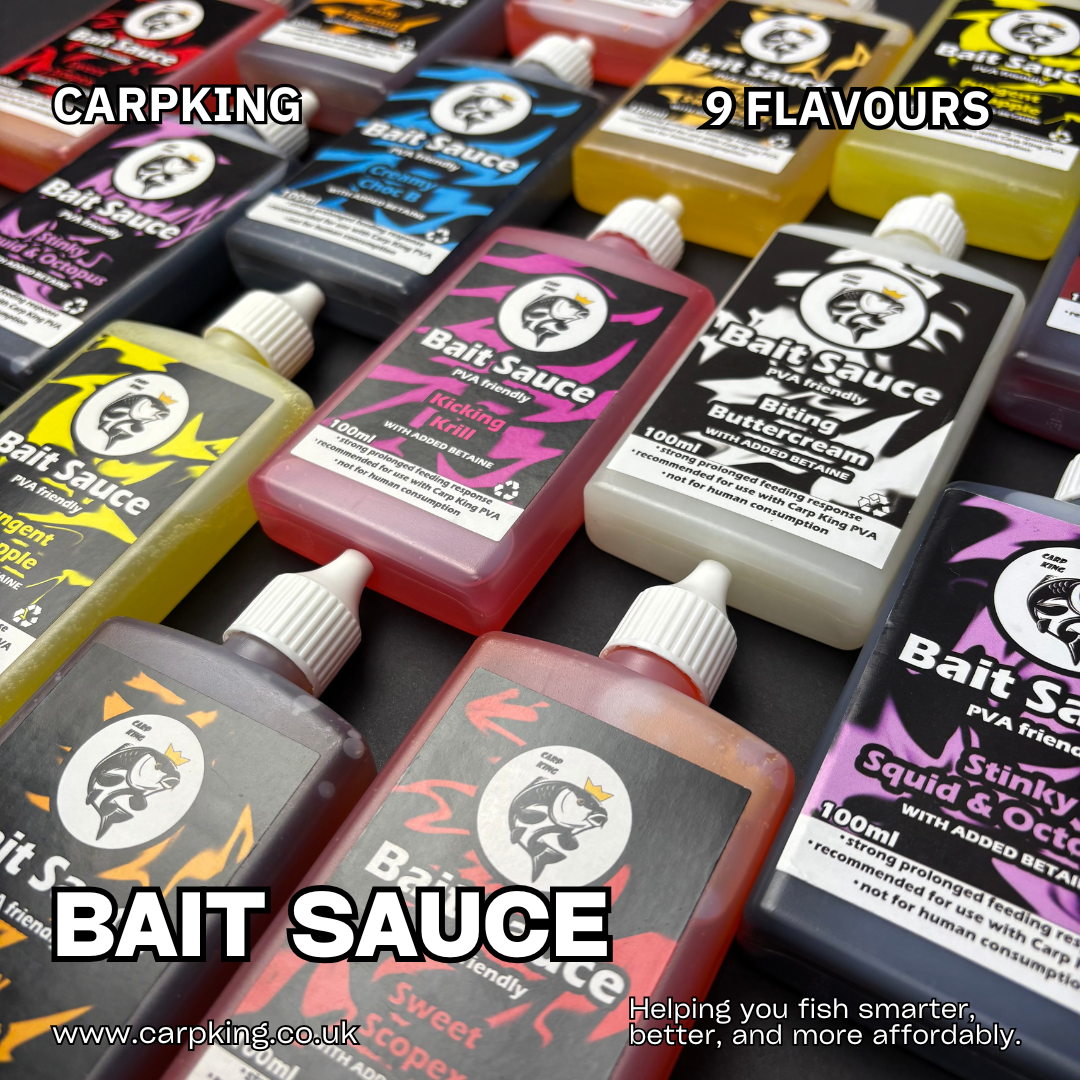 BAIT SAUCE / GOO 100ml bottle 8 Great Flavours CATCH MORE CARP with Added Betaine
