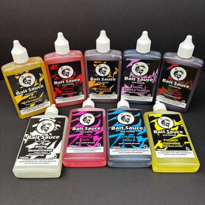 BAIT SAUCE / GOO 100ml bottle 8 Great Flavours CATCH MORE CARP with Added Betaine