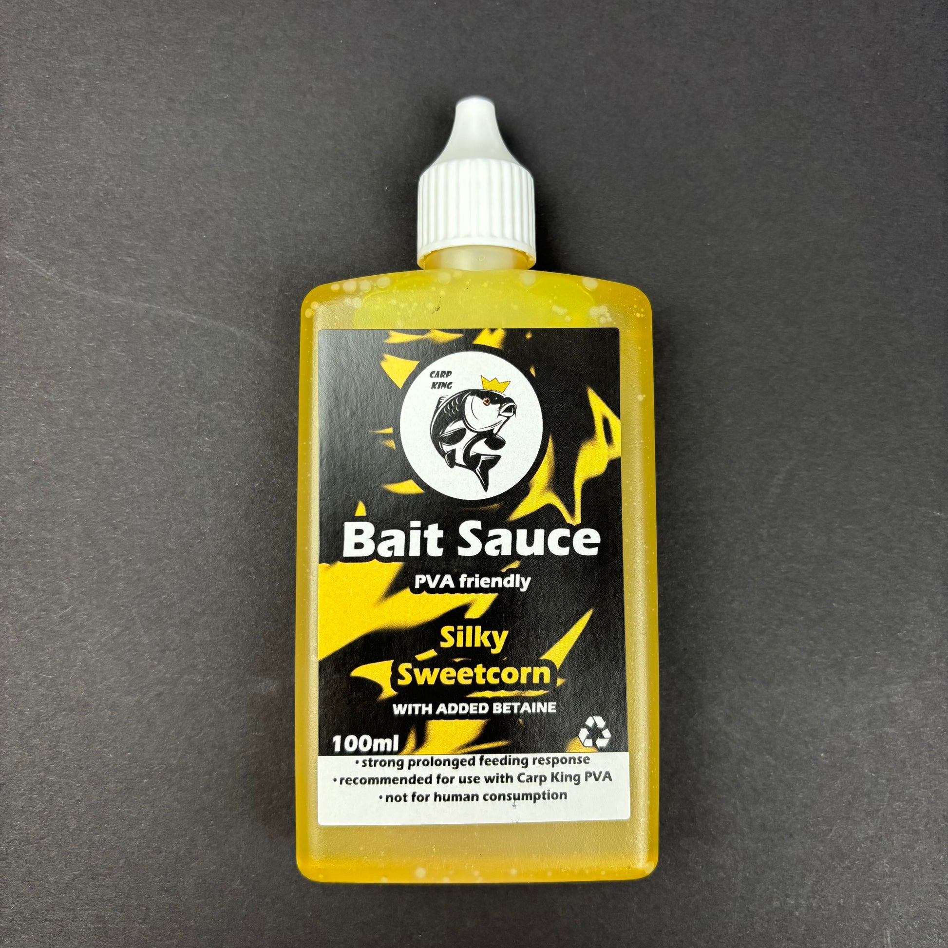 BAIT SAUCE / GOO 100ml bottle 10 Great Flavours CATCH MORE CARP with Added Betaine - CarpKing.co.uk - Silky Sweetcorn