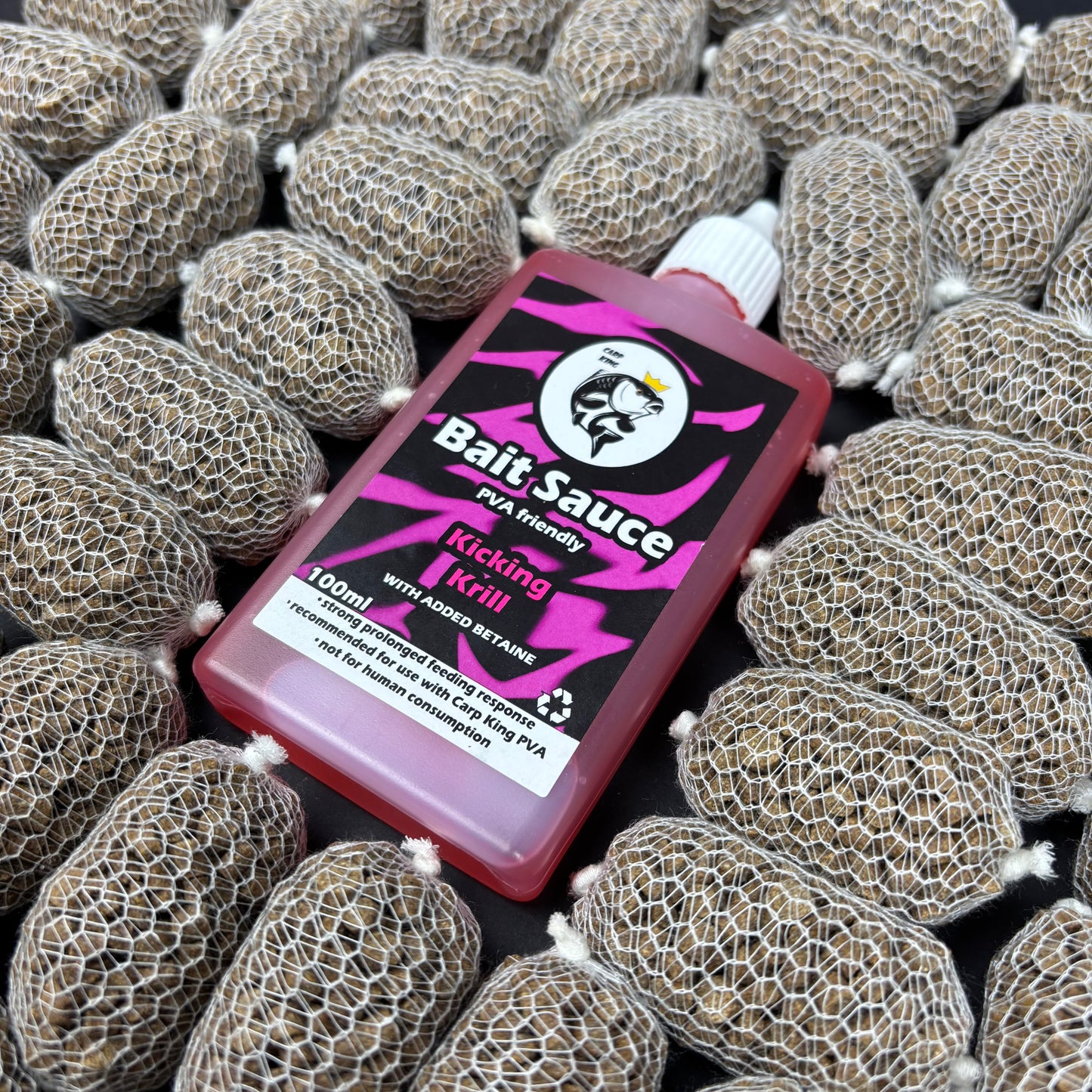 PRE TIED PVA MESH BAGS SESSION PACK + BAIT SAUCE (TEN FLAVOURS)