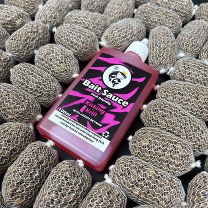 PRE TIED PVA MESH BAGS SESSION PACK + BAIT SAUCE (TEN FLAVOURS)