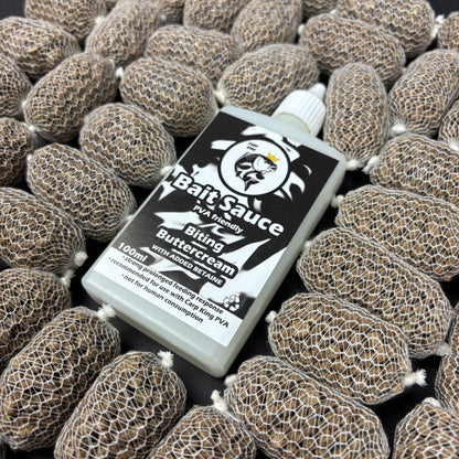 PRE TIED PVA MESH BAGS SESSION PACK + BAIT SAUCE (TEN FLAVOURS)