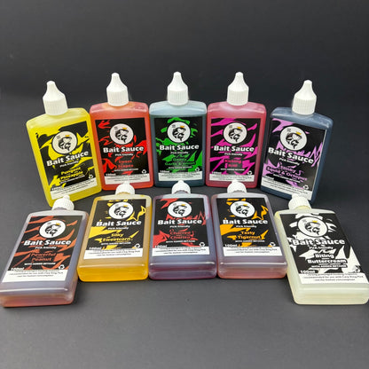 BAIT SAUCE / GOO 100ml bottle 10 Great Flavours CATCH MORE CARP with Added Betaine